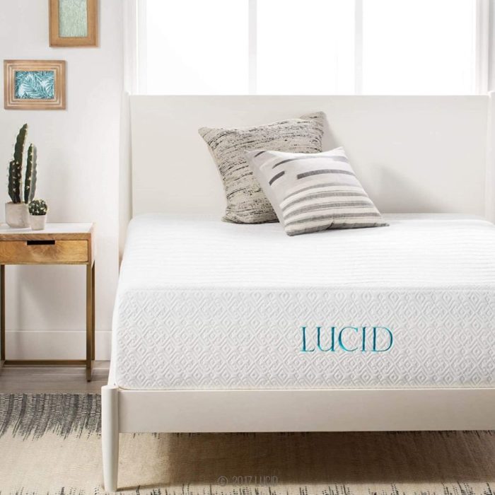 LUCID 14 Inch Memory Foam Bed Mattress Conventional