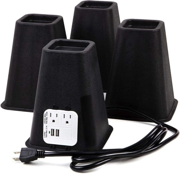 Bed Risers Heavy Duty with Power Outlet and USB Ports