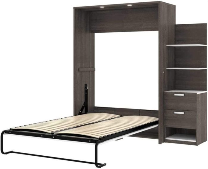 Bestar Full Murphy Bed with Floating Shelves