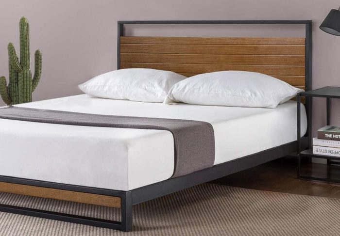 ZINUS Suzanne 37 Inch Metal and Wood Platform Bed